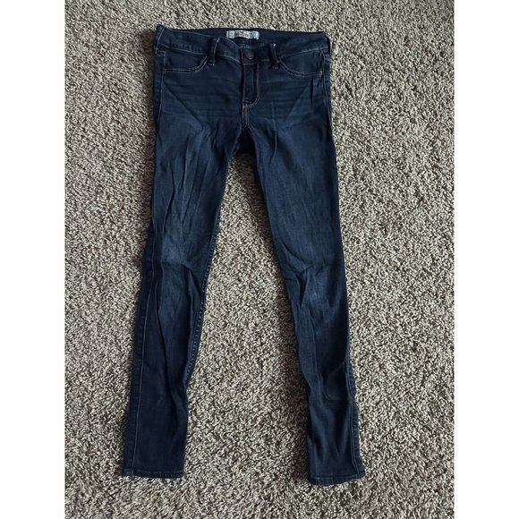 Hollister Skinny Jeans Womens Size 1S W25 L27 Dark Wash Stretch 5 Pocket Denim - Picture 1 of 11